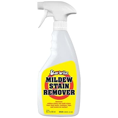 STAR BRITE Professional-Grade Mildew & Mold Stain Remover + Cleaner - Instant Contact Stain Removal, Ideal for Marine & Outdoor Upholstery 22 Oz Spray Remover