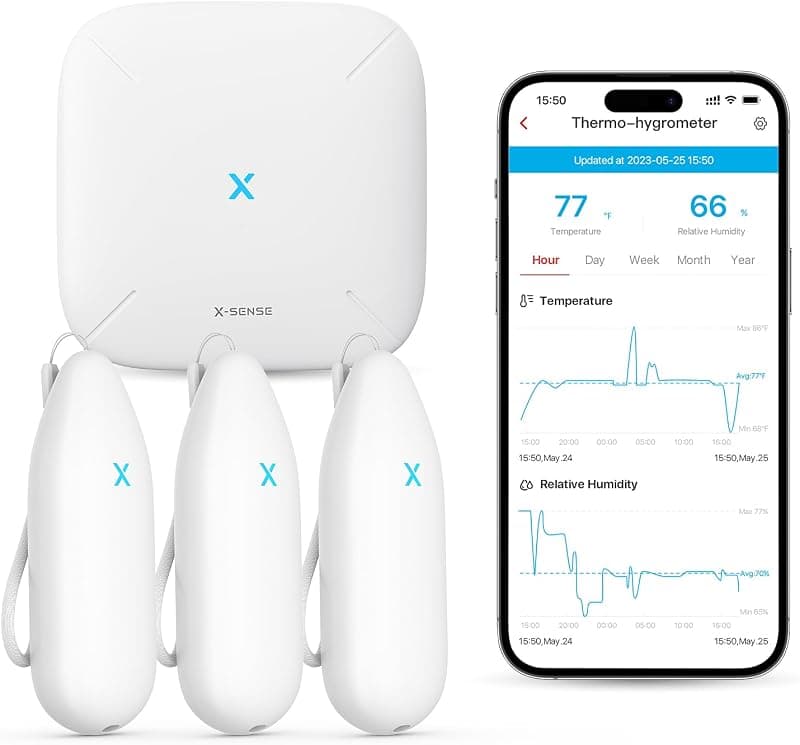 X-Sense Wi-Fi Thermometer Hygrometer — 3 Sensors & Base Station