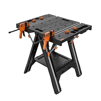 WORX Portable Folding Workbench, 2-in-1 Pegasus Table & Sawhorse, WX051 Portable Workbench & Sawhorse