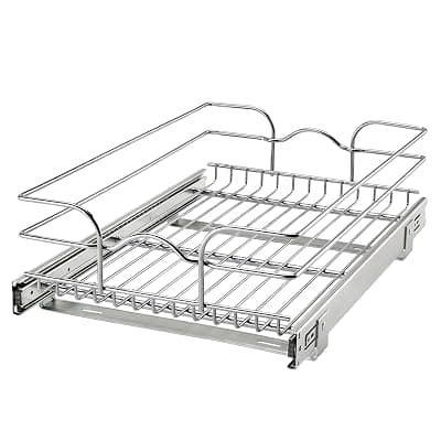 Rev-A-Shelf Pullout Drawer Organizer for Kitchen Cabinets, 15" x 22" 15" W x 22"D Single Tier