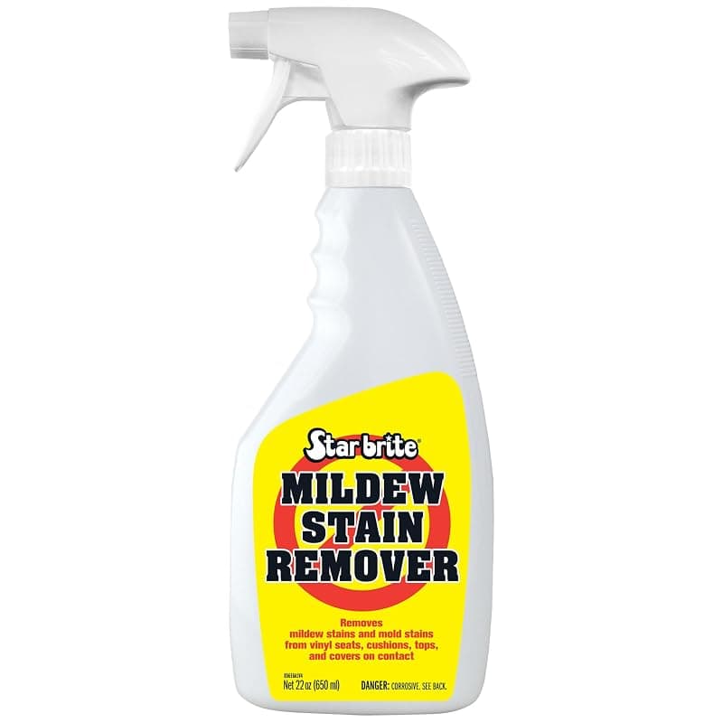 STAR BRITE Professional-Grade Mildew & Mold Stain Remover + Cleaner - Instant Contact Stain Removal, Ideal for Marine & Outdoor Upholstery 22 Oz Spray Remover
