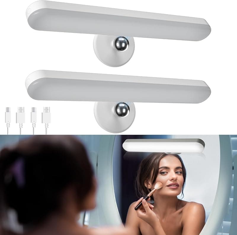 Rechargeable Vanity Lights for Mirror — 2 Pack (Benreom)