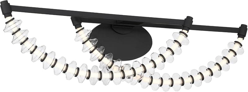 Minka-Lavery Pearl 36" LED Vanity - Dark Matte Black with Clear Glass