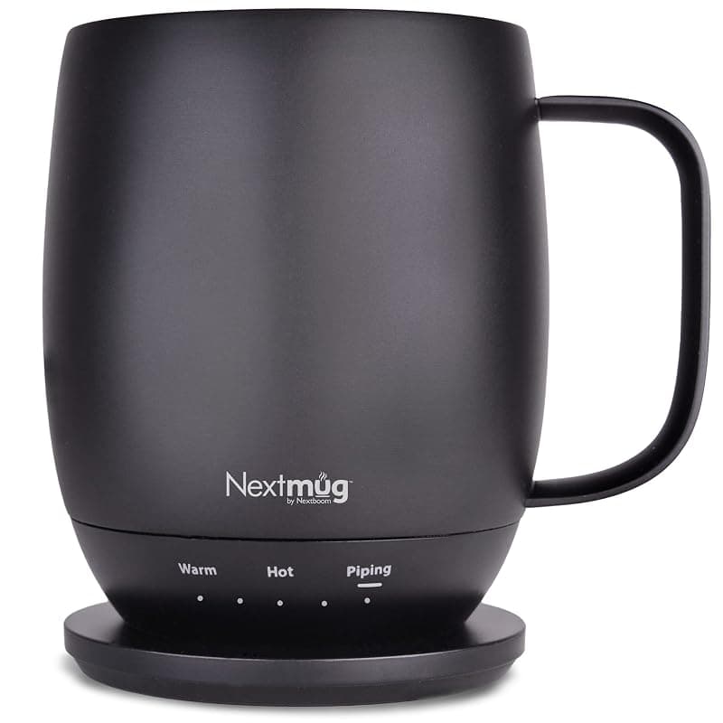 Nextmug - Temperature-Controlled, Self-Heating Coffee Mug 14 Ounces Black