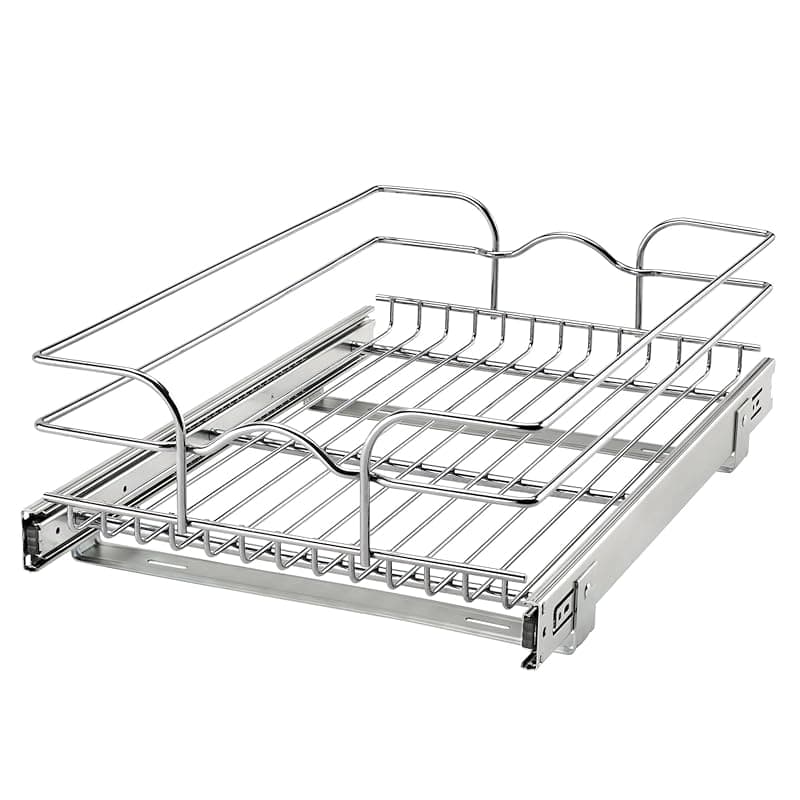 Rev-A-Shelf Pullout Drawer Organizer for Kitchen Cabinets, 15" x 22" 15" W x 22"D Single Tier