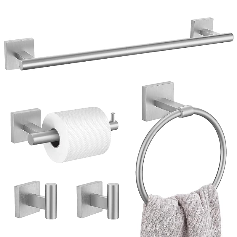 HOMEMYSTIQUE 5-Piece Bath Hardware Set with Towel Bar