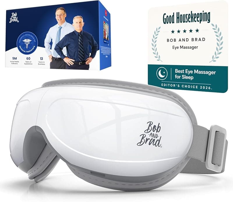 BOB AND BRAD Eye Massager with Heat FSA Eligible HSA, Birthday Gifts for Women Men Mom, Heated Eye Mask for Migraines with Music, Smart Migraine Massager for Dry Eyes Relief & Improve Sleep