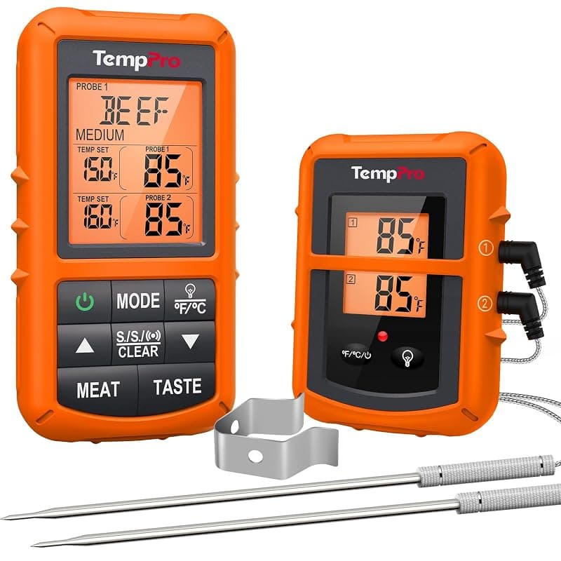 TempPro TempSync 500FT Wireless Meat Thermometer for Grilling and Smoking Orange
